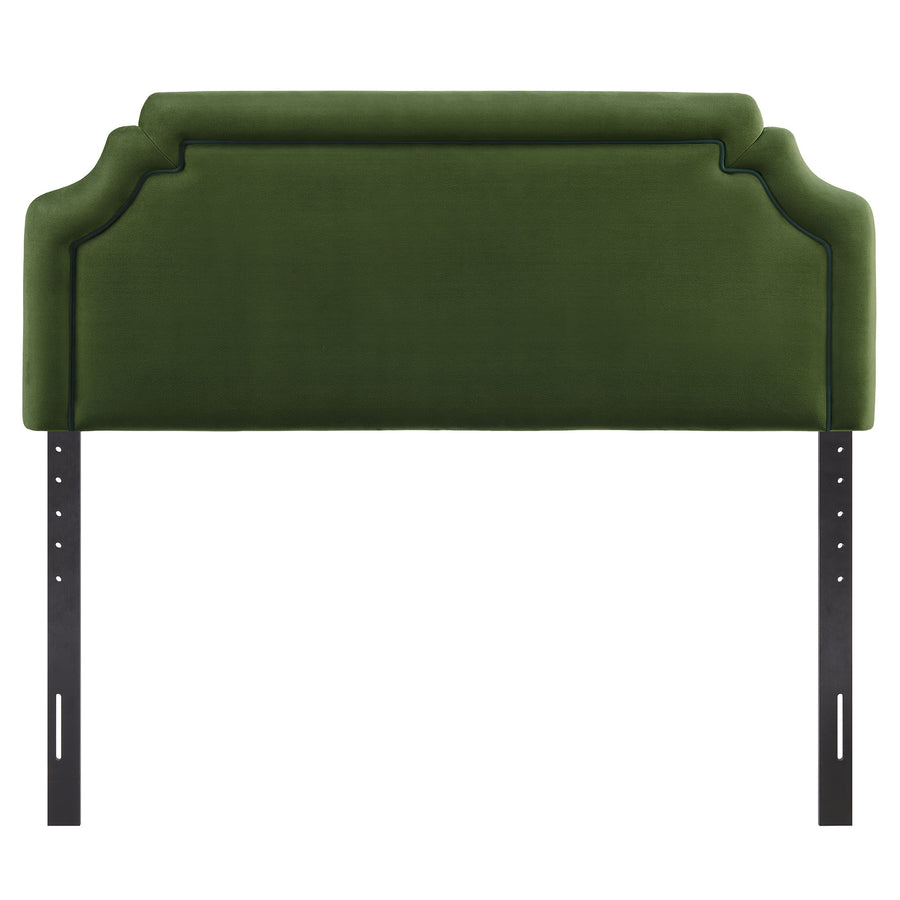Thatch Stain-Resistant Performance Velvet King Size Headboard in Moss Green Dark Green