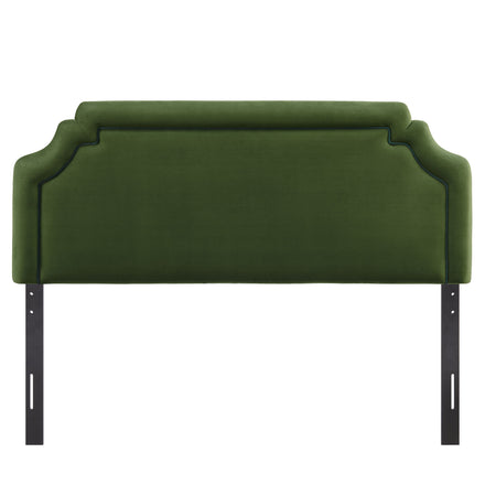 Magnolia Stain-Resistant Performance Velvet King Size Headboard in Moss Green Dark Green