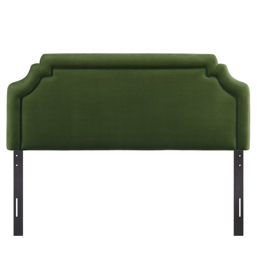 Thatch Stain-Resistant Performance Velvet King Size Headboard in Moss Green Dark Green