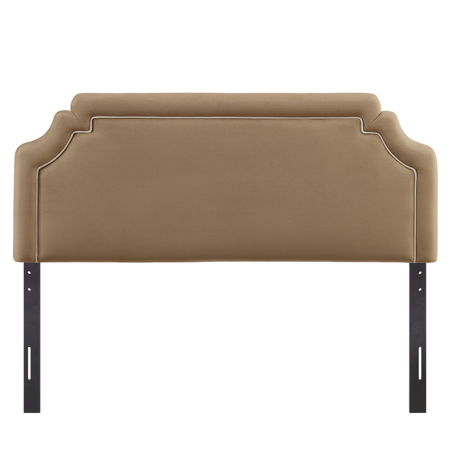 Thatch Stain-Resistant Performance Velvet King Size Headboard in Taupe Almond