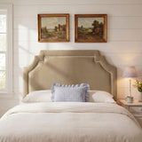 Thatch Stain-Resistant Performance Velvet King Size Headboard in Taupe Almond