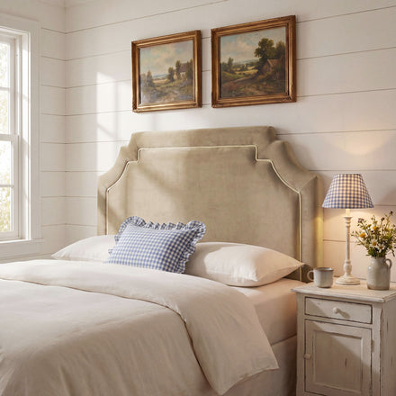 Magnolia Stain-Resistant Performance Velvet King Size Headboard in Taupe Almond