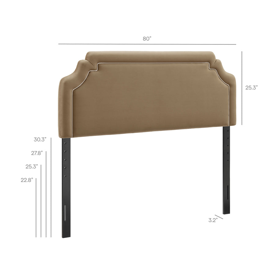 Thatch Stain-Resistant Performance Velvet King Size Headboard in Taupe Almond