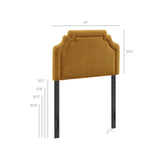 Thatch Upholstered Fabric Twin Size Headboard in Copper