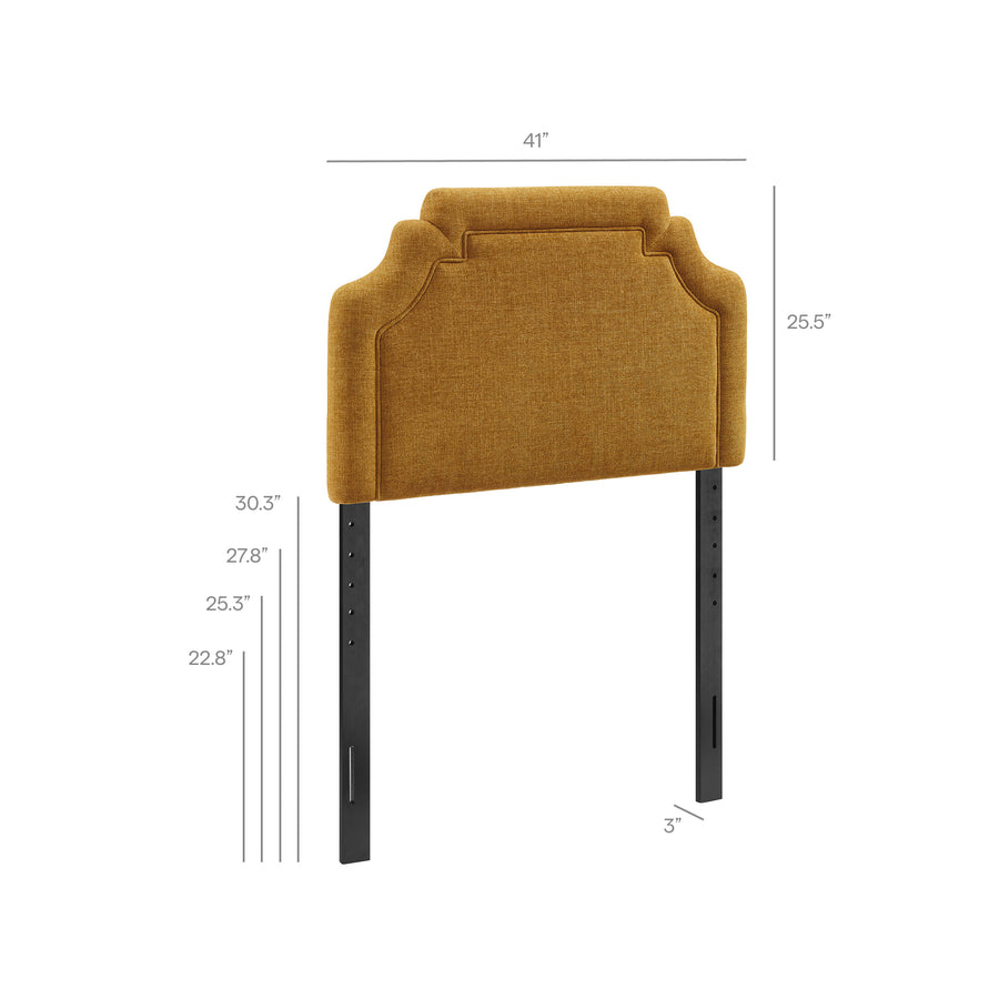 Thatch Upholstered Fabric Twin Size Headboard in Copper