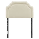 Thatch Upholstered Fabric Twin Size Headboard in Ecru