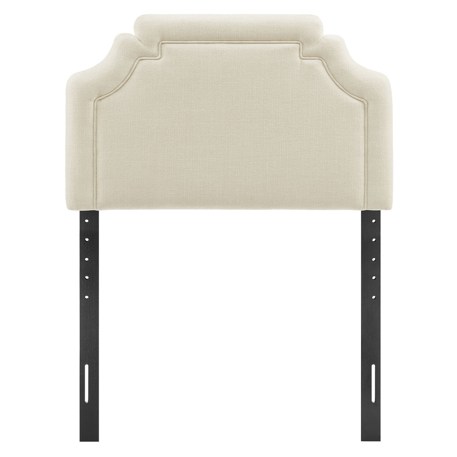 Thatch Upholstered Fabric Twin Size Headboard in Ecru