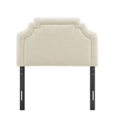Thatch Upholstered Fabric Twin Size Headboard in Ecru