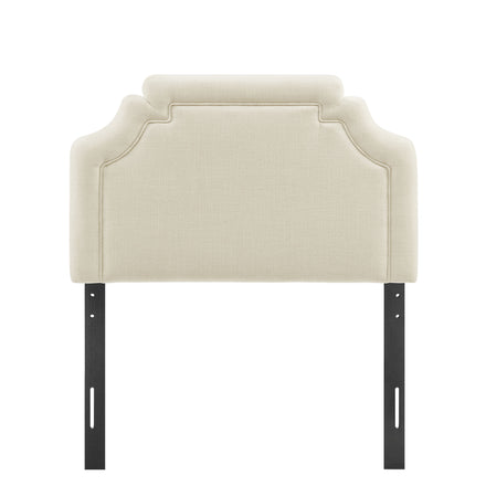 Magnolia Upholstered Fabric Twin Size Headboard in Ecru