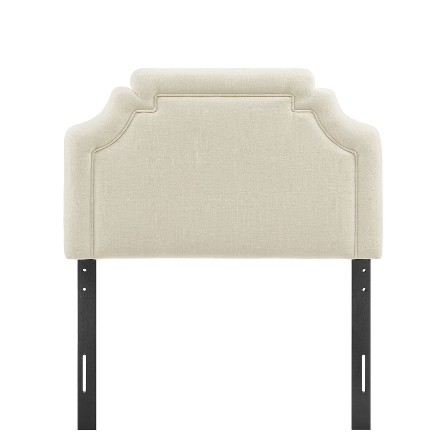 Thatch Upholstered Fabric Twin Size Headboard in Ecru