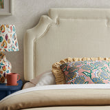 Thatch Upholstered Fabric Twin Size Headboard in Ecru