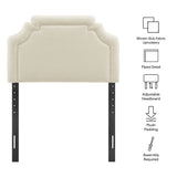 Thatch Upholstered Fabric Twin Size Headboard in Ecru
