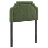 Thatch Upholstered Fabric Twin Size Headboard in Foliage