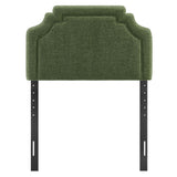 Thatch Upholstered Fabric Twin Size Headboard in Foliage