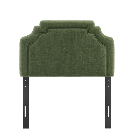 Magnolia Upholstered Fabric Twin Size Headboard in Foliage
