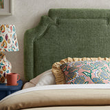Thatch Upholstered Fabric Twin Size Headboard in Foliage