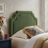 Thatch Upholstered Fabric Twin Size Headboard in Foliage