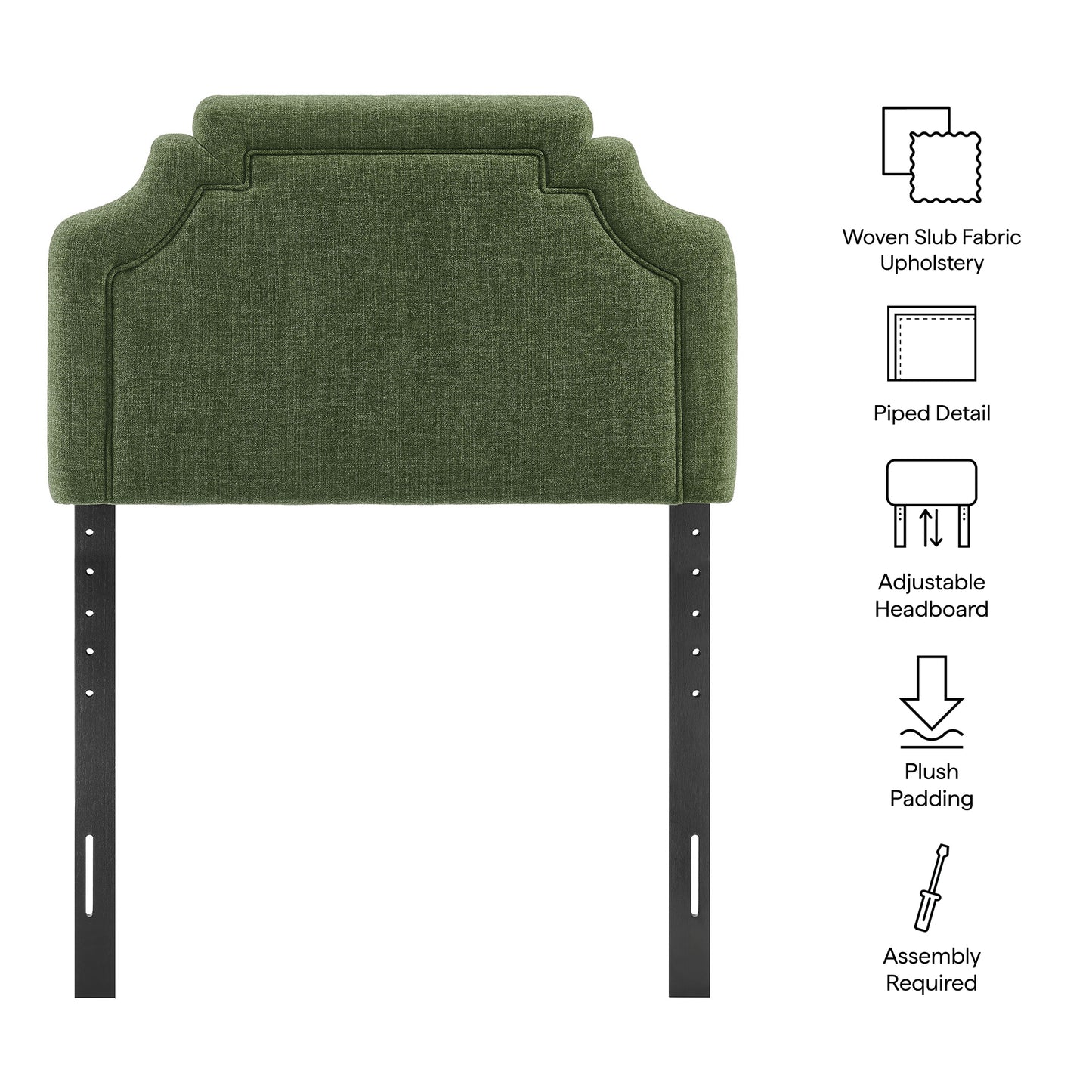 Thatch Upholstered Fabric Twin Size Headboard in Foliage