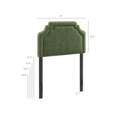 Thatch Upholstered Fabric Twin Size Headboard in Foliage