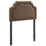 Thatch Upholstered Fabric Twin Size Headboard in Mocha