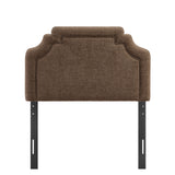 Thatch Upholstered Fabric Twin Size Headboard in Mocha
