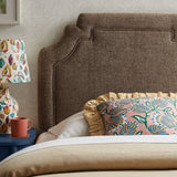 Thatch Upholstered Fabric Twin Size Headboard in Mocha