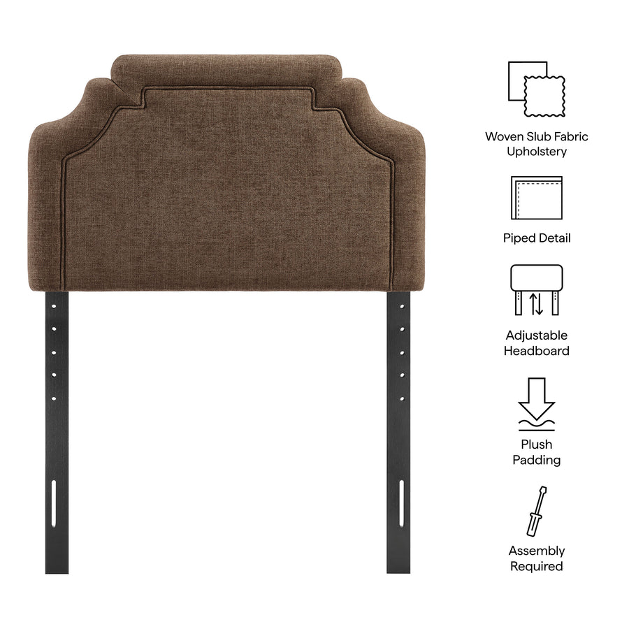 Thatch Upholstered Fabric Twin Size Headboard in Mocha