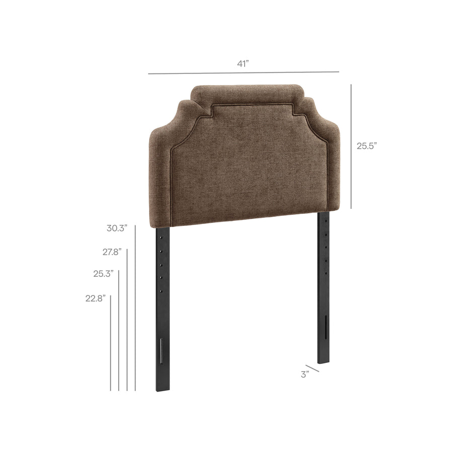 Thatch Upholstered Fabric Twin Size Headboard in Mocha