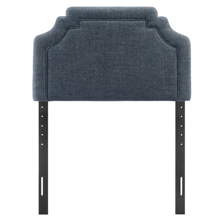 Magnolia Upholstered Fabric Twin Size Headboard in Slate Blue
