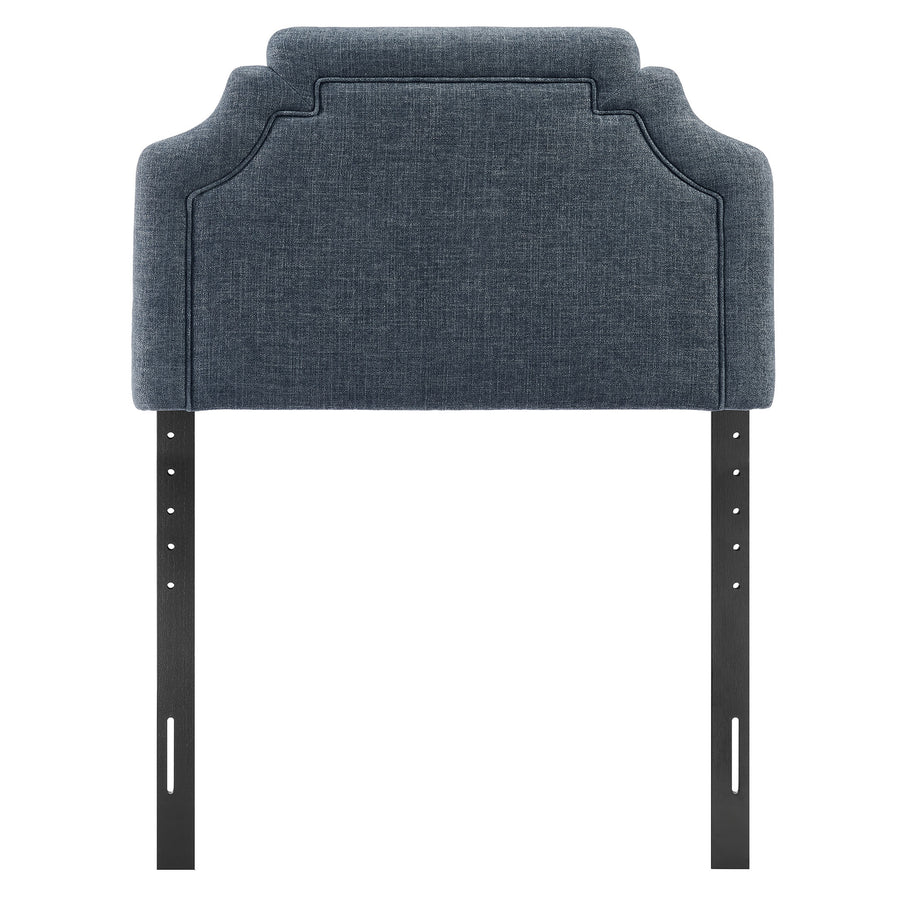 Thatch Upholstered Fabric Twin Size Headboard in Slate Blue