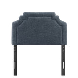 Thatch Upholstered Fabric Twin Size Headboard in Slate Blue