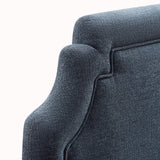 Thatch Upholstered Fabric Twin Size Headboard in Slate Blue