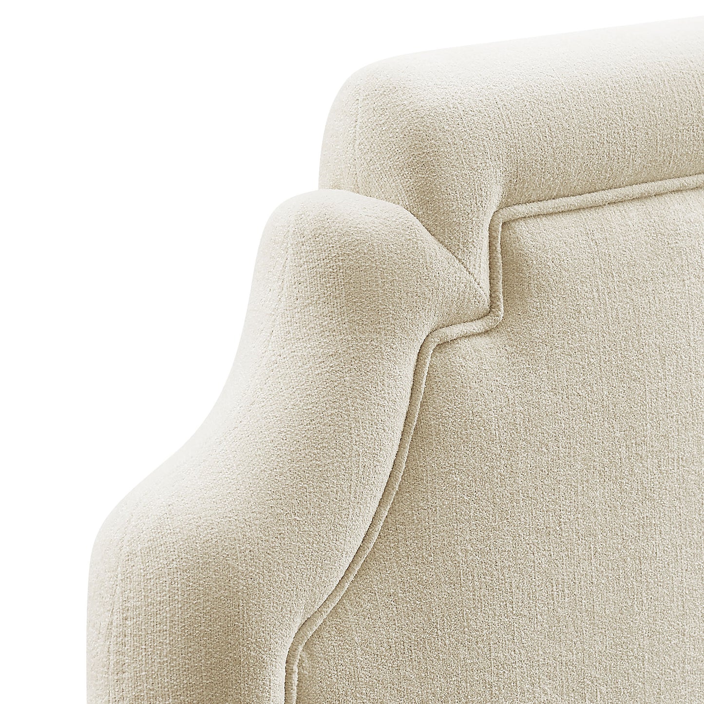 Thatch Upholstered Fabric Full Size Headboard in Ecru