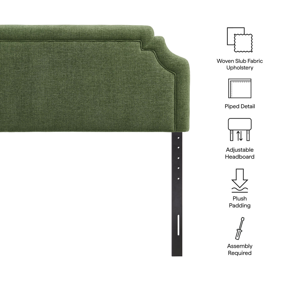 Thatch Upholstered Fabric Full Size Headboard in Foliage