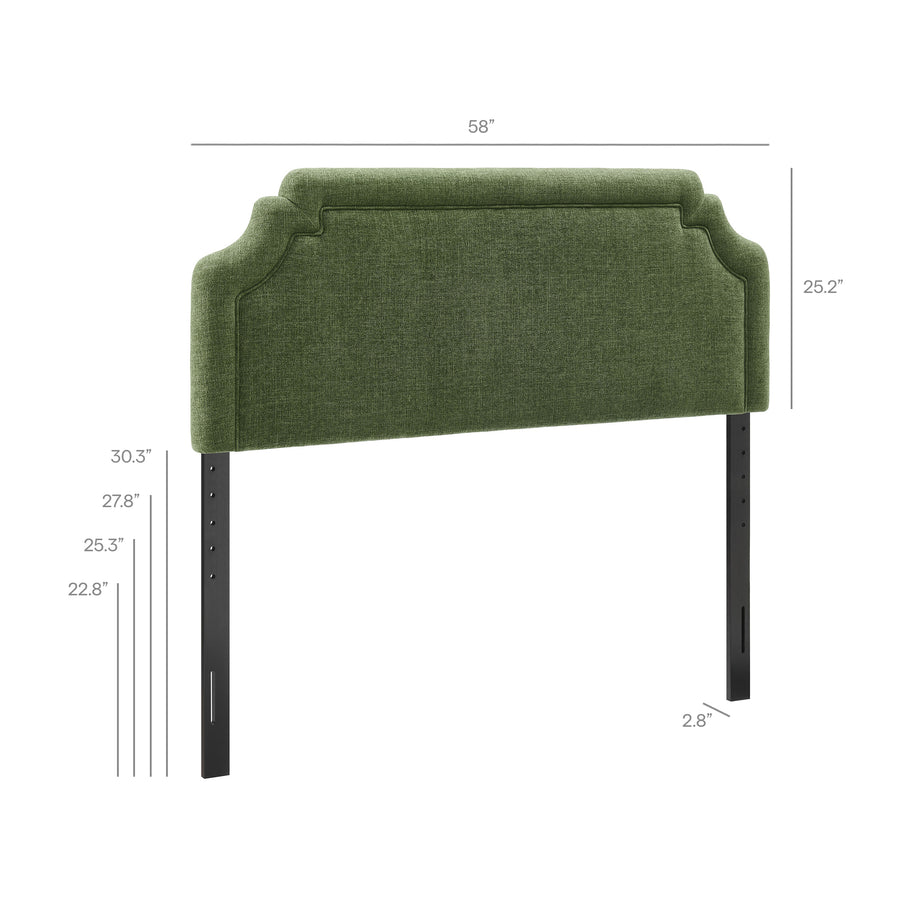 Thatch Upholstered Fabric Full Size Headboard in Foliage