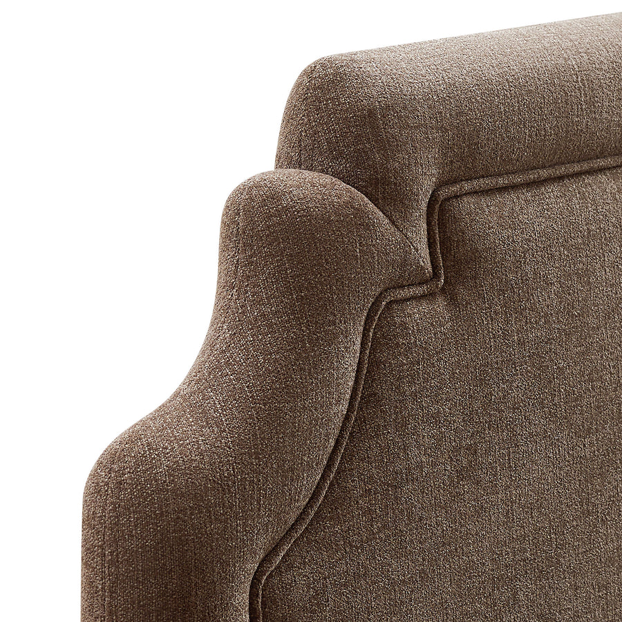 Thatch Upholstered Fabric Full Size Headboard in Mocha