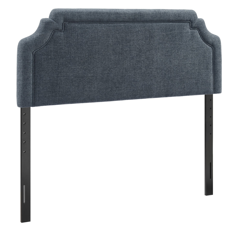 Thatch Upholstered Fabric Full Size Headboard in Slate Blue
