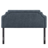 Thatch Upholstered Fabric Full Size Headboard in Slate Blue