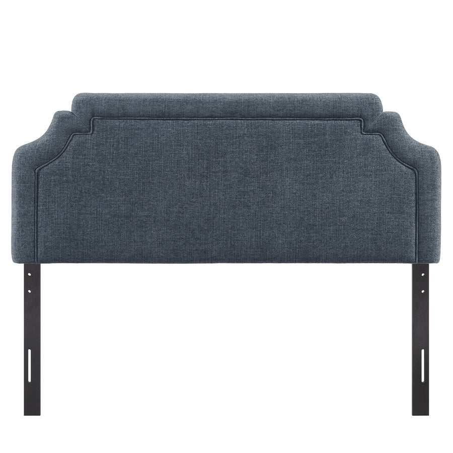 Thatch Upholstered Fabric Full Size Headboard in Slate Blue