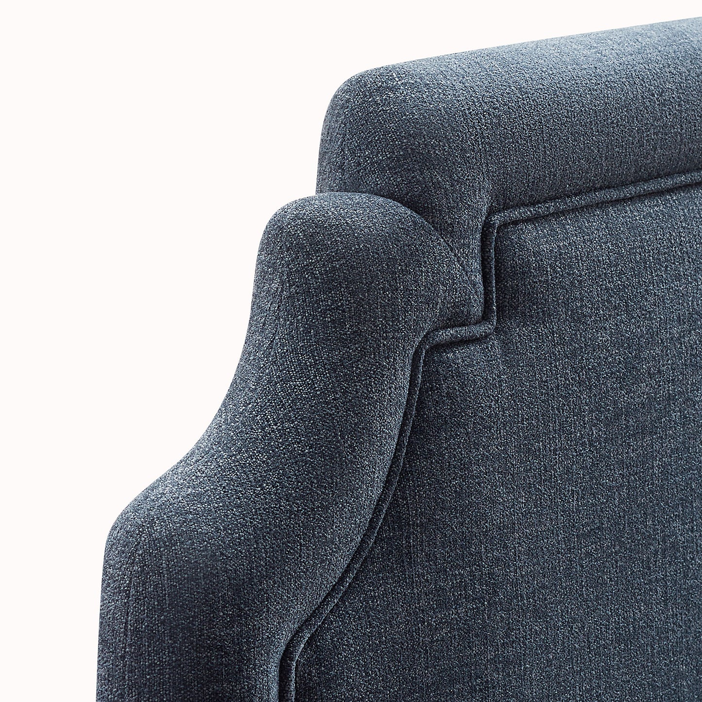 Thatch Upholstered Fabric Full Size Headboard in Slate Blue