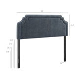 Thatch Upholstered Fabric Full Size Headboard in Slate Blue
