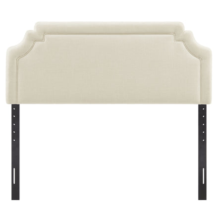 Magnolia Upholstered Fabric Queen Size Headboard in Ecru