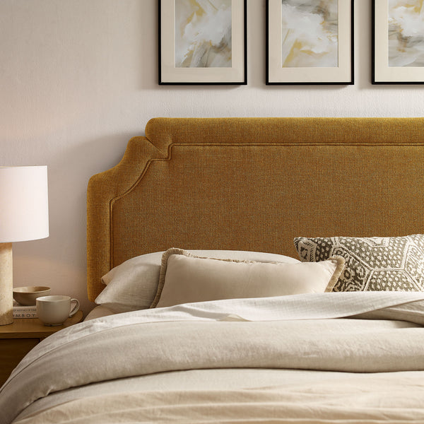 Thatch Upholstered Fabric King Size Headboard in Copper