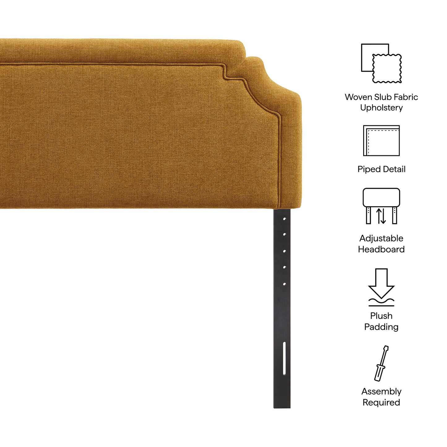 Thatch Upholstered Fabric King Size Headboard in Copper