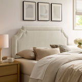 Thatch Upholstered Fabric King Size Headboard in Ecru