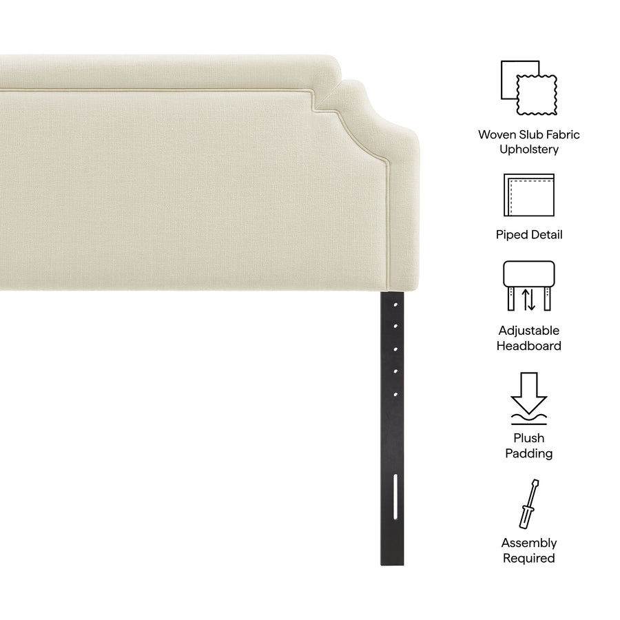 Thatch Upholstered Fabric King Size Headboard in Ecru