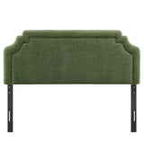 Thatch Upholstered Fabric King Size Headboard in Foliage