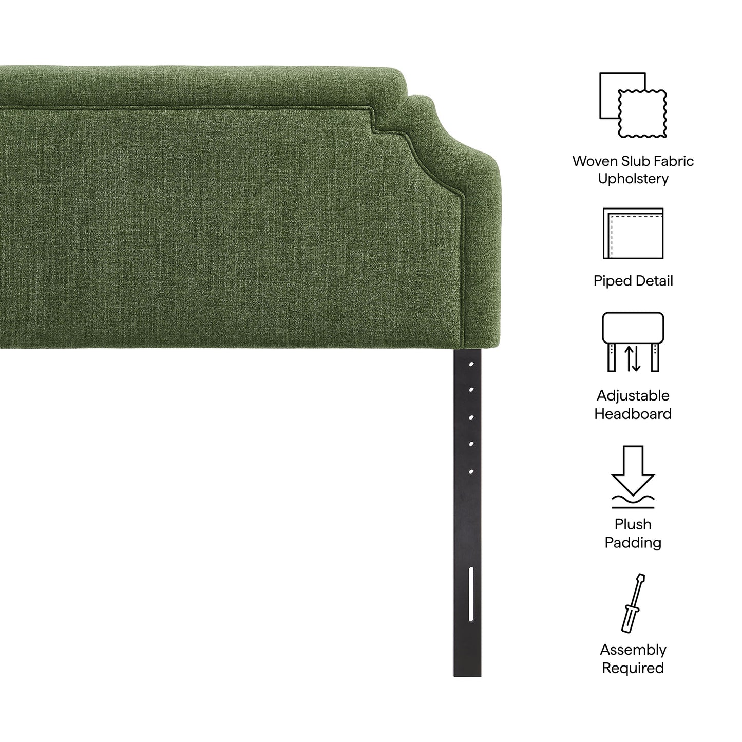 Thatch Upholstered Fabric King Size Headboard in Foliage