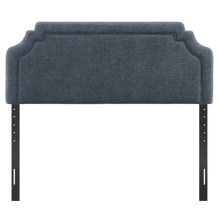 Thatch Upholstered Fabric King Size Headboard in Slate Blue