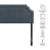 Thatch Upholstered Fabric King Size Headboard in Slate Blue